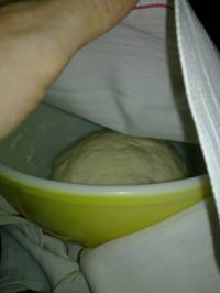 Quand la masse est lisse, on forme une boule que l'on place au centre du plat